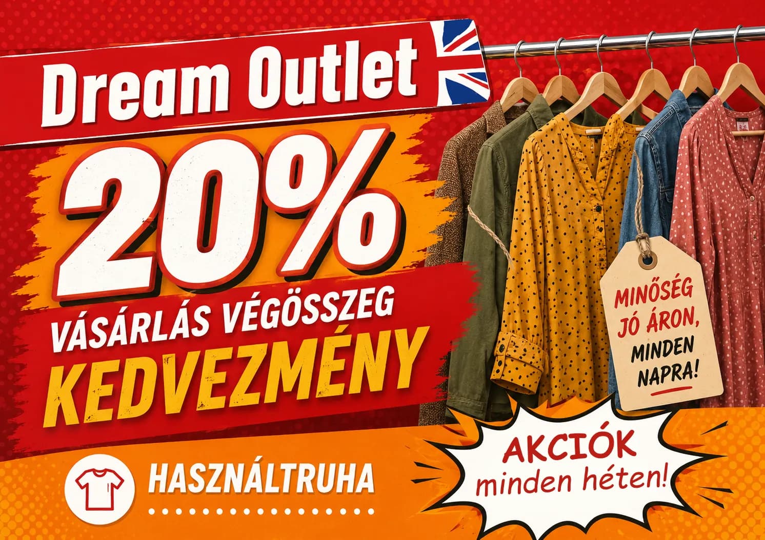 - 20% kedvezmény a vásárlás végösszegéből