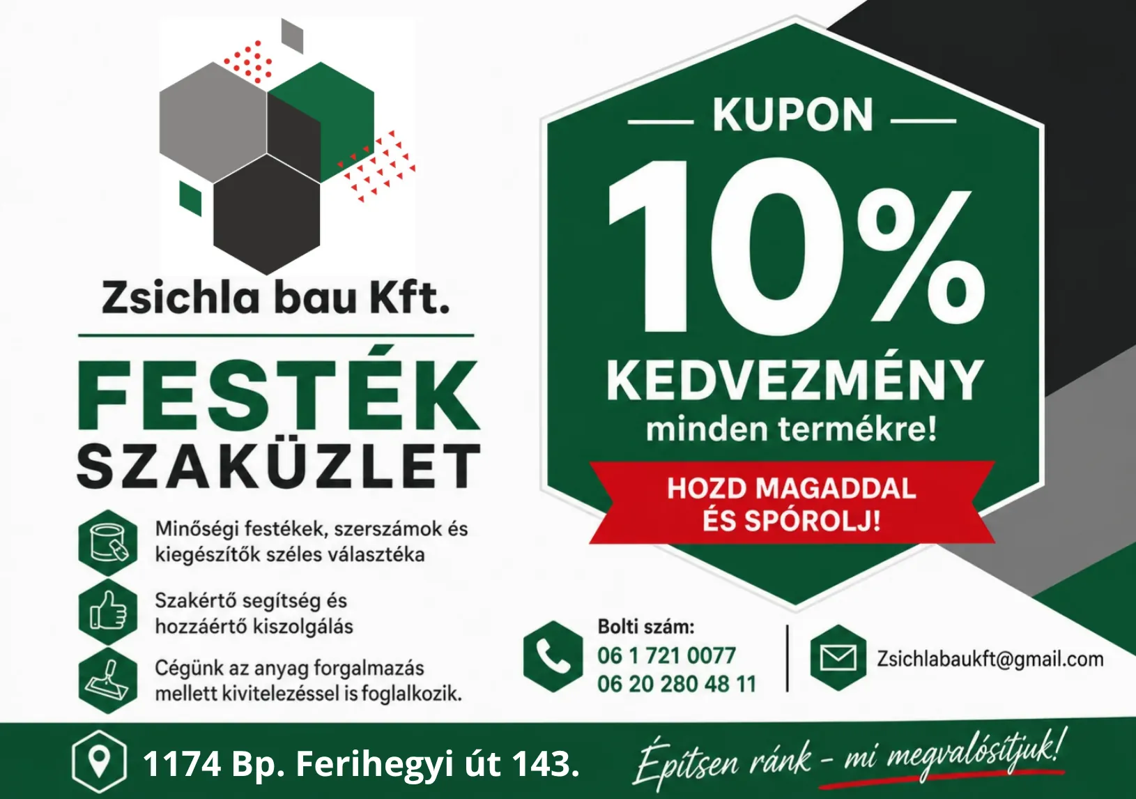 - 10% kedvezmény minden termék árából